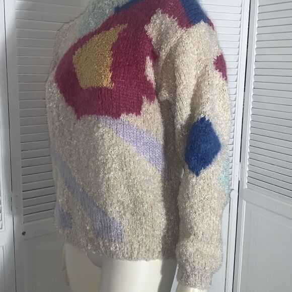 Vintage Pastel Abstract Pullover Sweater Size Medium - Picture 8 of 9